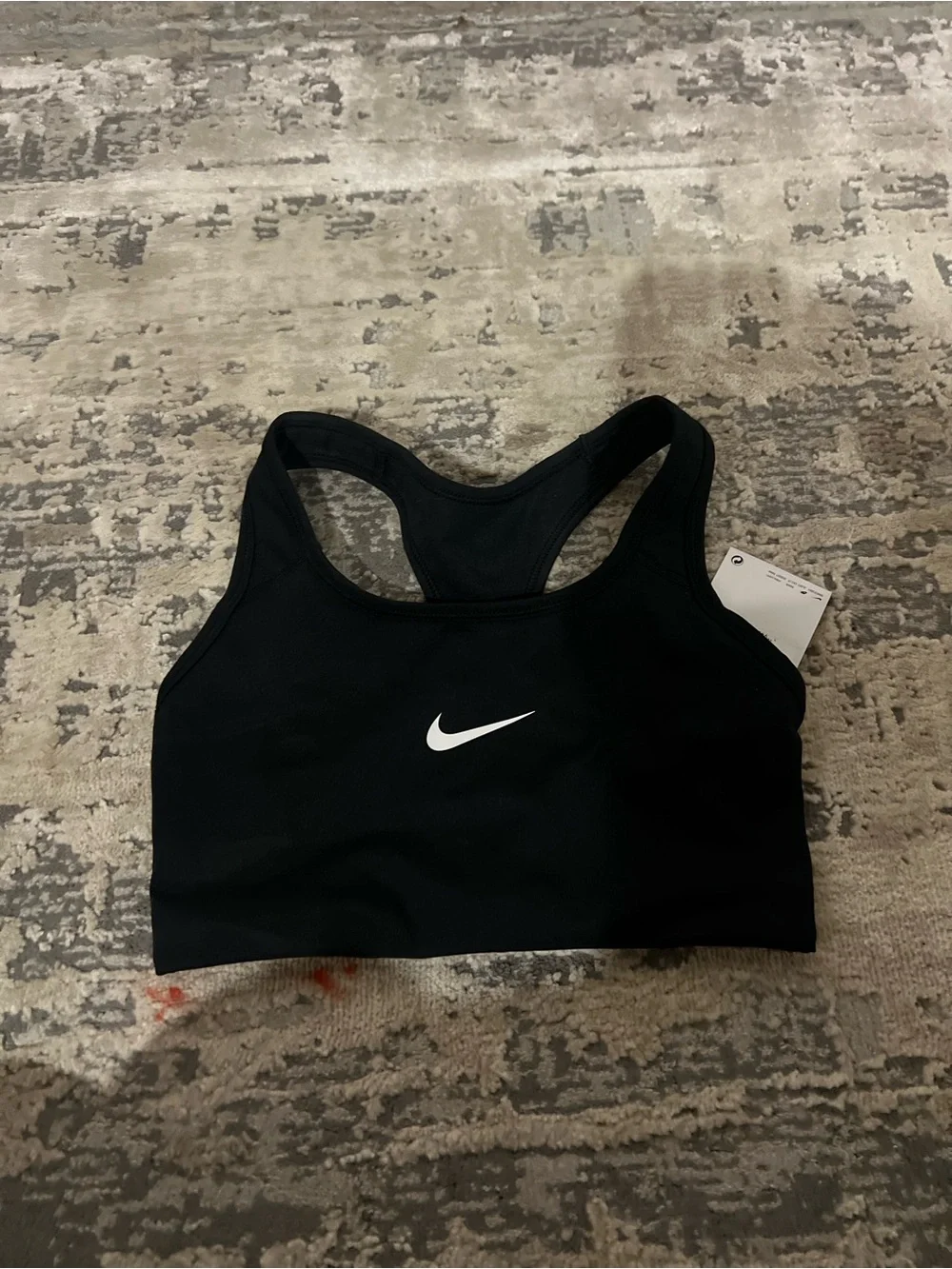 NWT Nike Black Medium Support Non Padded Swoosh 2.0 Sports Bra Size Small
